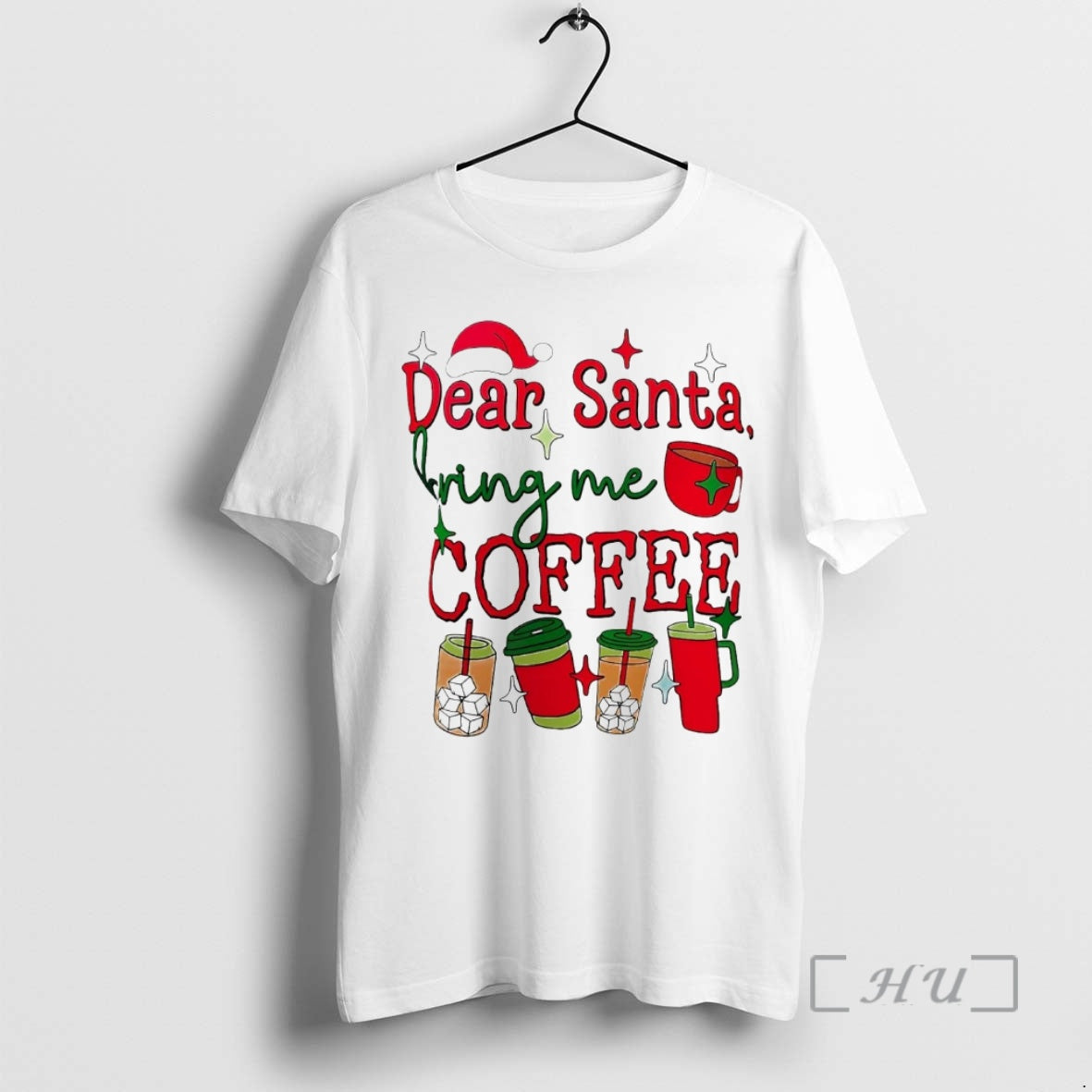 Officials Dear Santa Bring Me Coffee Christmas Shirt Hoodie Sweatshirt | PurePodTees.com