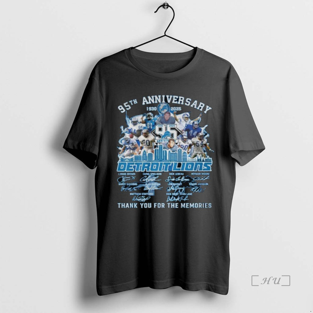 Officials Detroit Lions Celebrating 95th Anniversary 1920 2025 Thank You For The Memories Signatures Premium Shirt Hoodie...