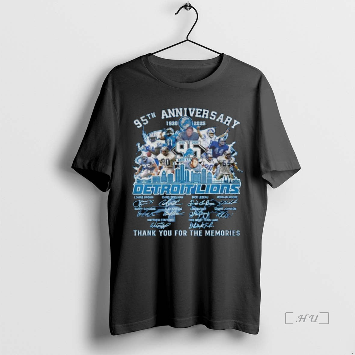 Officials Detroit Lions Celebrating 95th Anniversary 1920 2025 Thank You For The Memories Signatures Premium Shirt Hoodie...