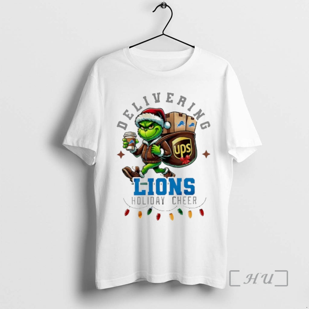 Officials Detroit Lions Grinch Delivering Ups Holiday Cheer Christmas Shirt Hoodie Sweatshirt | PurePodTees.com