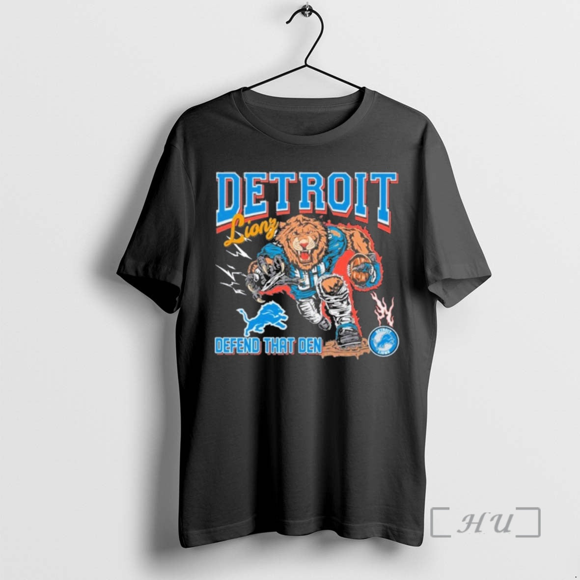 Officials Detroit Lions Mascot Defend That Den 2025 Shirt Hoodie Sweatshirt | PurePodTees.com