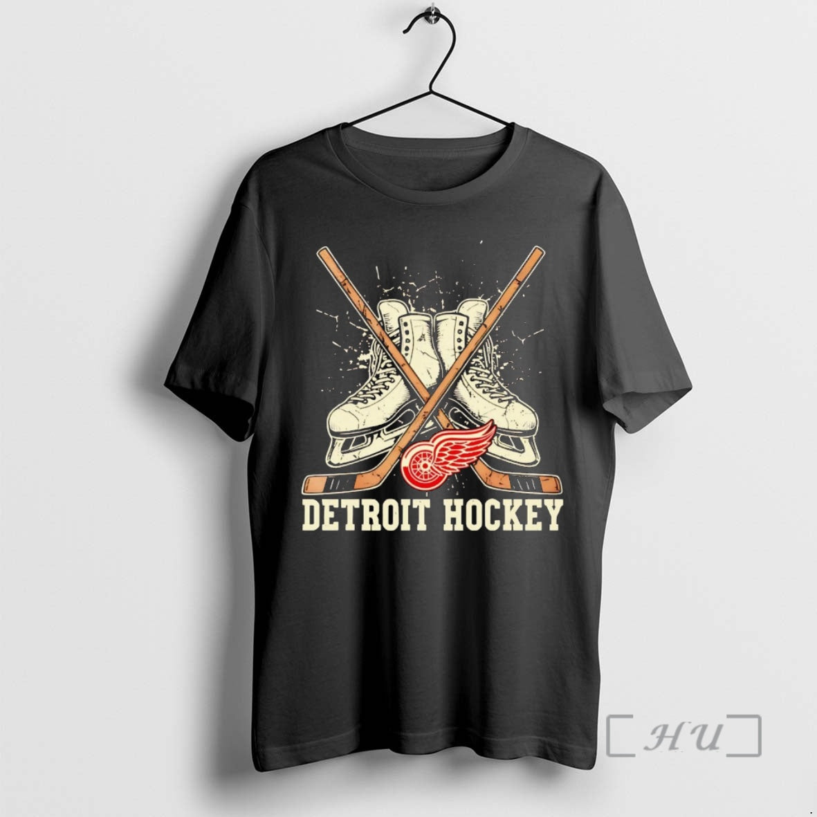 Officials Detroit Red Wings Skates And Hockey Sticks Shirt Hoodie Sweatshirt | PurePodTees.com