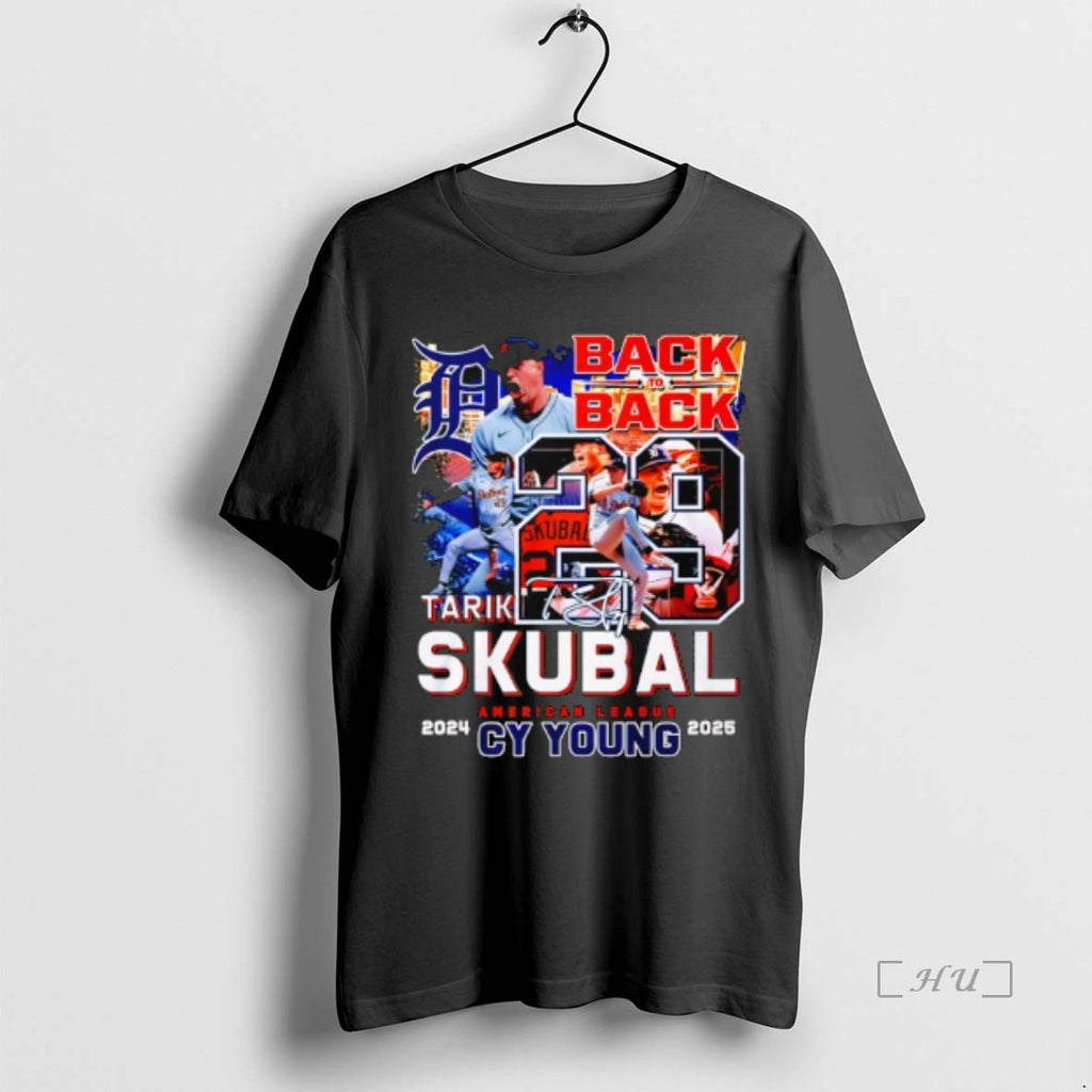 Officials Detroit Tigers Tarik Skubal Back2back Alcs Cy Young 2025 Shirt Hoodie Sweatshirt | PurePodTees.com