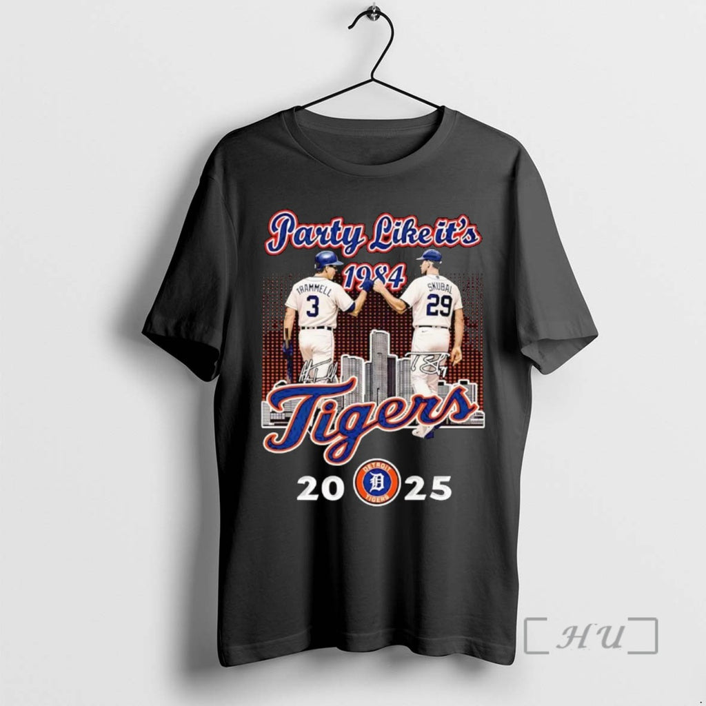 Officials Detroit Tigers Trammell And Skubal 2025 Party Like Its 1984 T Shirt Sweater