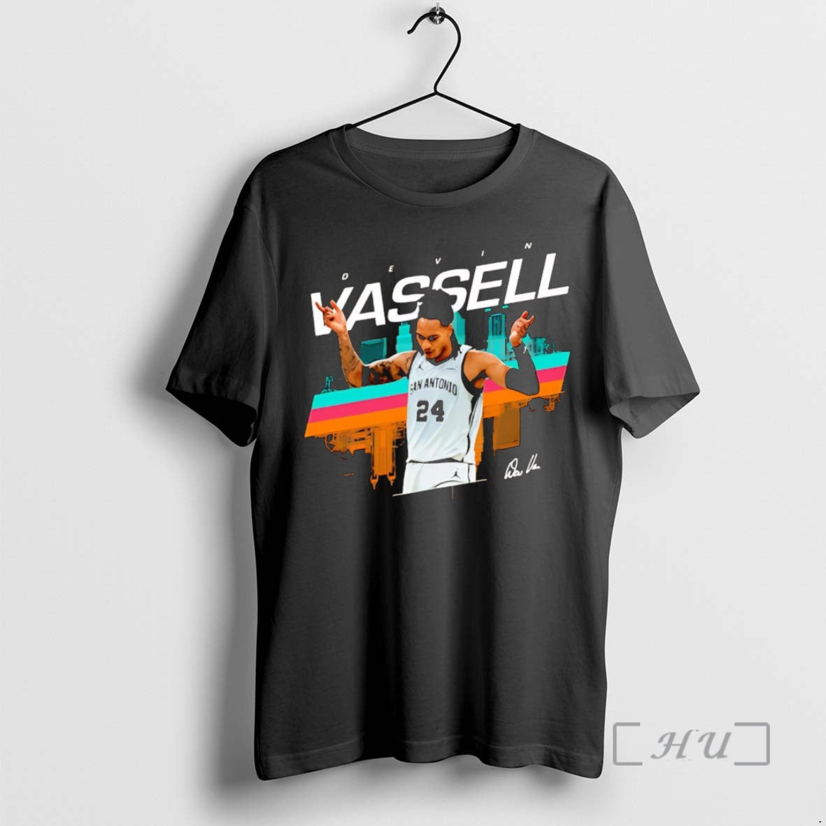 Officials Devin Vassell Skyline Signature San Antonio Spurs Shirt Hoodie Sweatshirt | PurePodTees.com