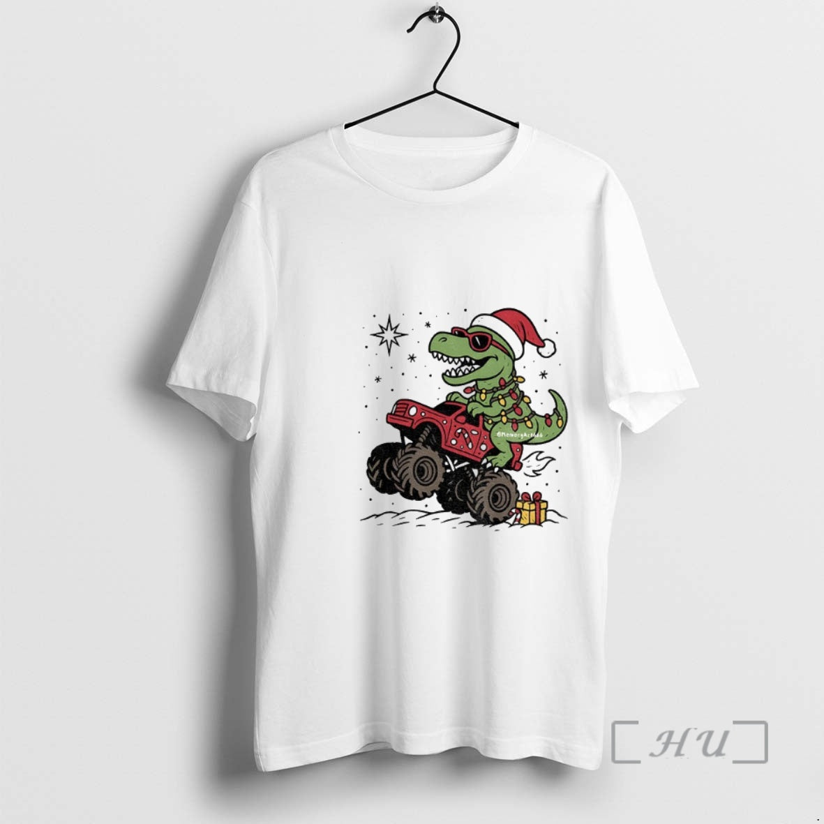 Officials Dinosaur T Rex Christmas Monster Truck Shirt Hoodie Sweatshirt | PurePodTees.com