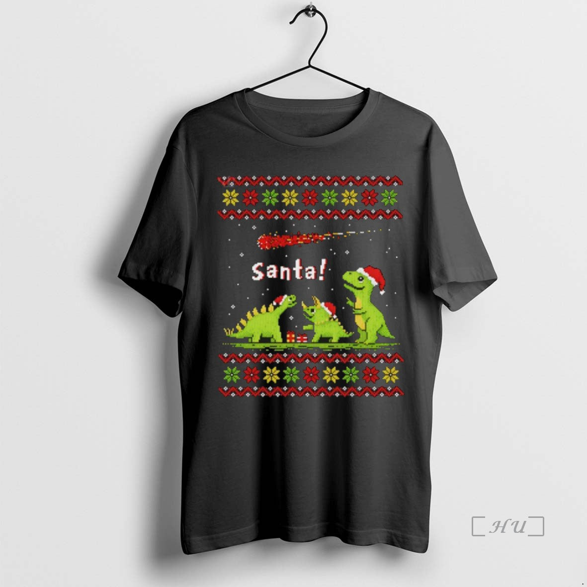Officials Dinosaurs Santa Asteroid Ugly Christmas Shirt Hoodie Sweatshirt | PurePodTees.com