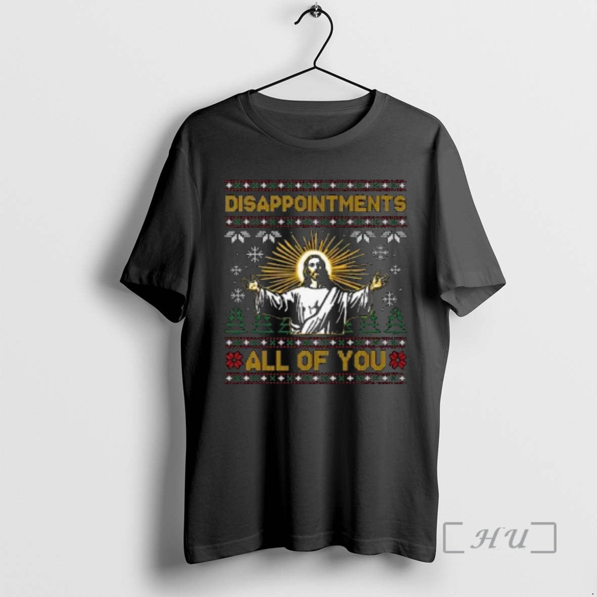 Officials Disappointments All Of You Jesus Christmas Circle Black Shirt Hoodie Sweatshirt | PurePodTees.com