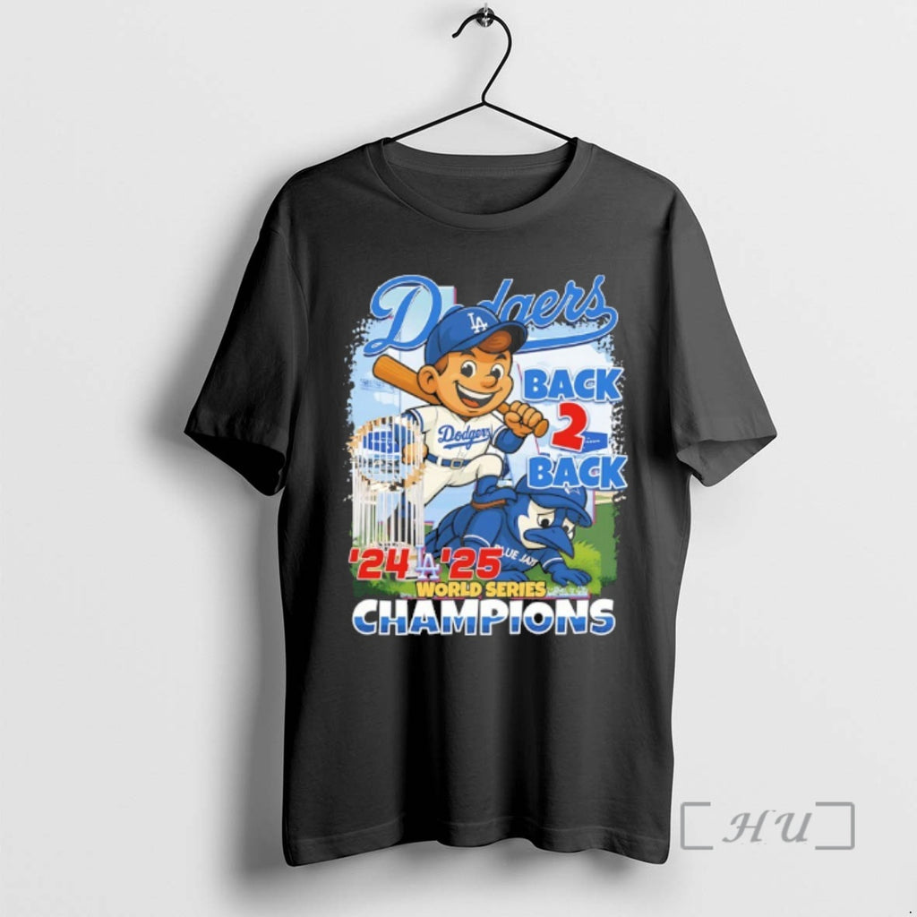 Officials Dodgers Beat Blue Jays Back 2 Back 24 25 World Series Champions Mascot Premium Shirt Hoodie Sweatshirt