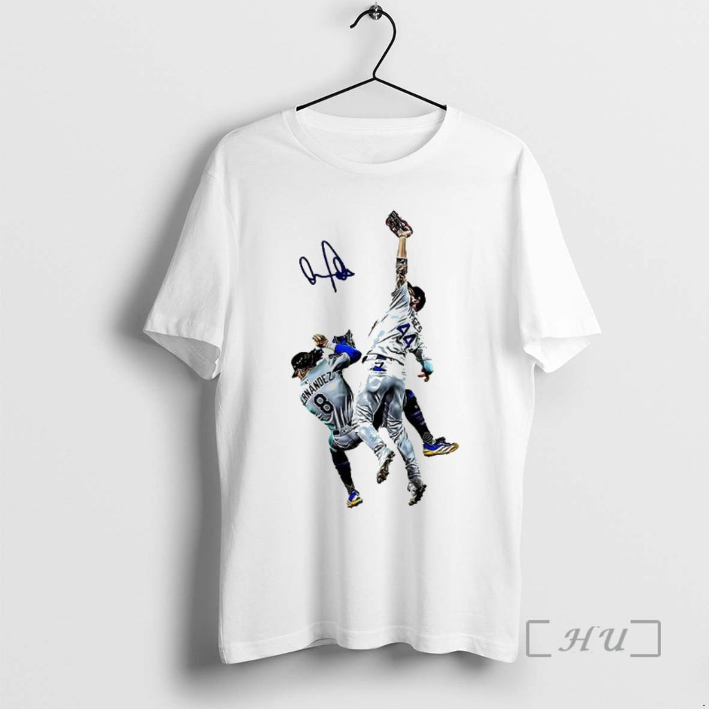 Officials Dodgers Player Teoscar Hernandez And George Springer World Series 2025 Signature Premium T Shirts Hoodie Sweatshirt