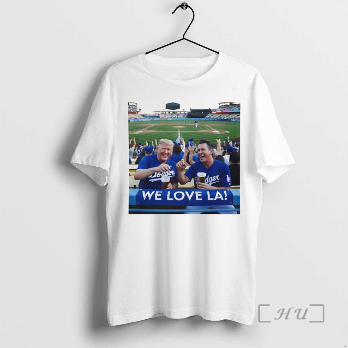 Officials Donald Trump And Gavin Newsom We Love La Los Angeles Dodgers Circle Premium Shirt Hoodie Sweatshirt