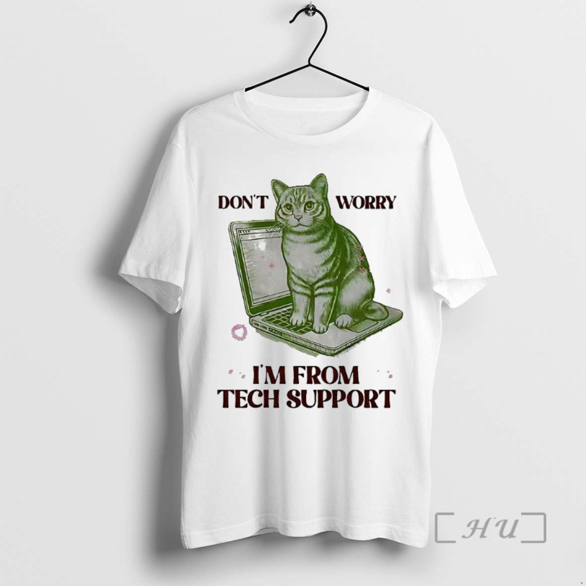 Officials Dont Worry Im From Tech Support Cat Laptop Shirt Hoodie Sweatshirt | PurePodTees.com