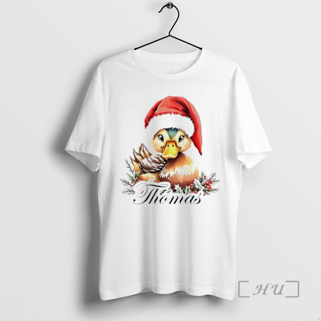 Officials Duck Cute Merry Christmas 2025 Personalized Ornaments White Shirt Hoodie Sweatshirt | PurePodTees.com
