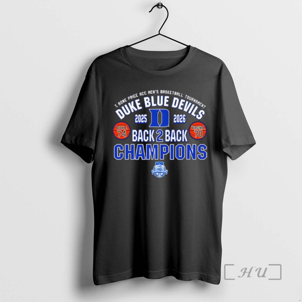 Officials Duke Mens Basketball 2026 Back To Back Acc Champs Score Premium T Shirts Sweater