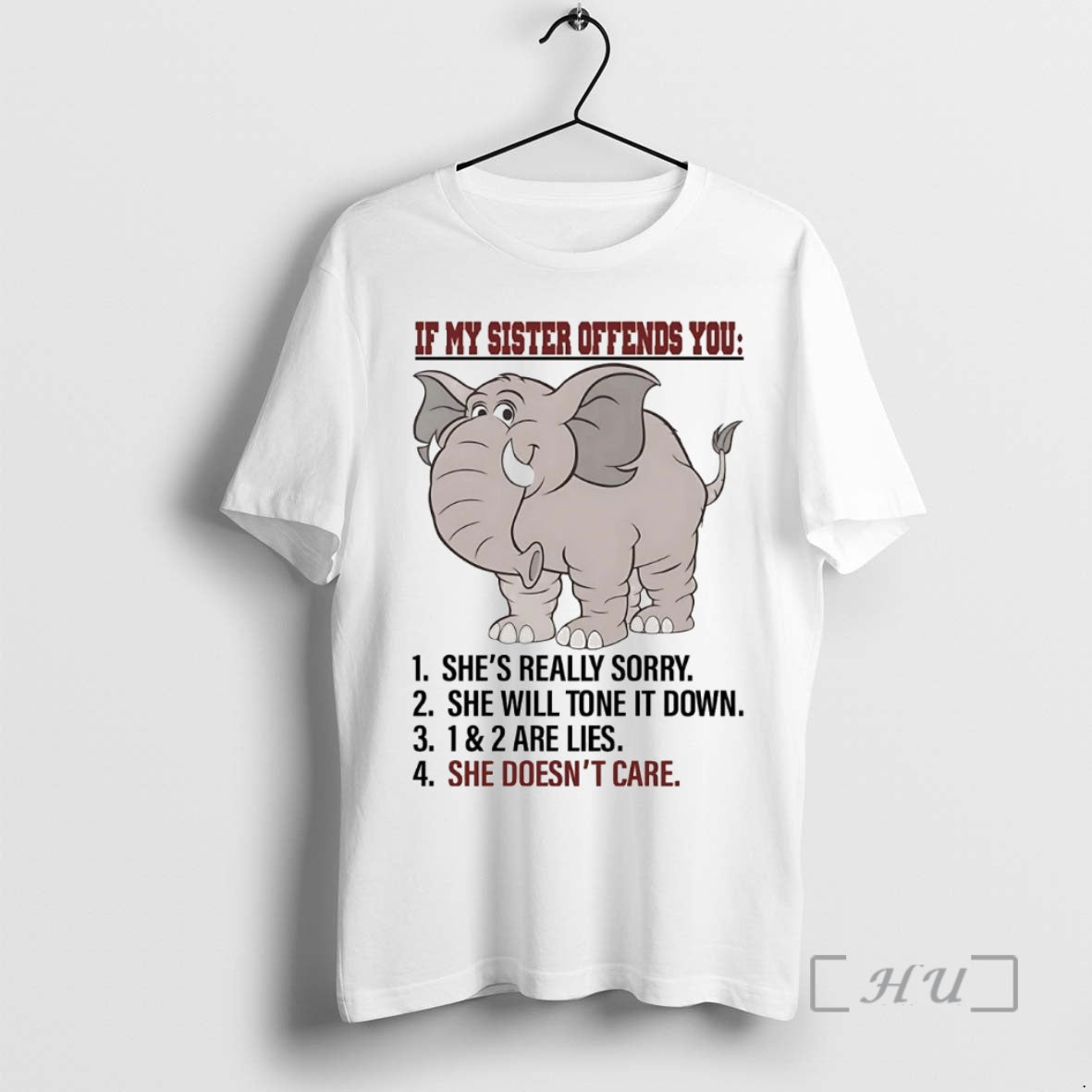 Officials Elephant If My Sister Offends You She Doesnt Care Shirt Hoodie Sweatshirt | PurePodTees.com