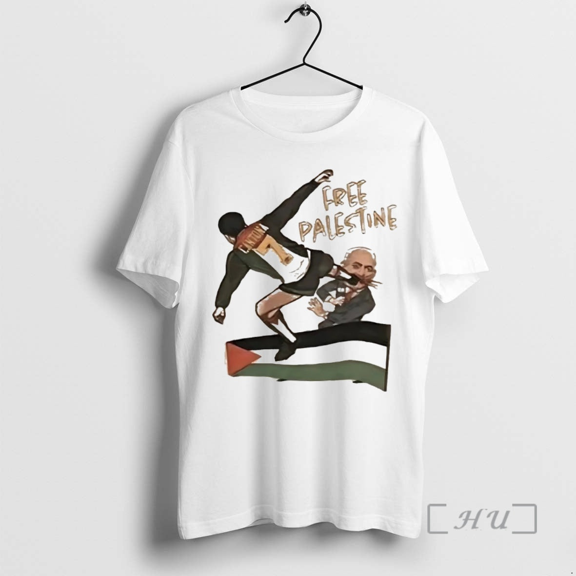 Officials Eric Cantona Kung Fu Kick Benjamin Netanyahu Free Palestine Shirt Hoodie Sweatshirt | PurePodTees.com