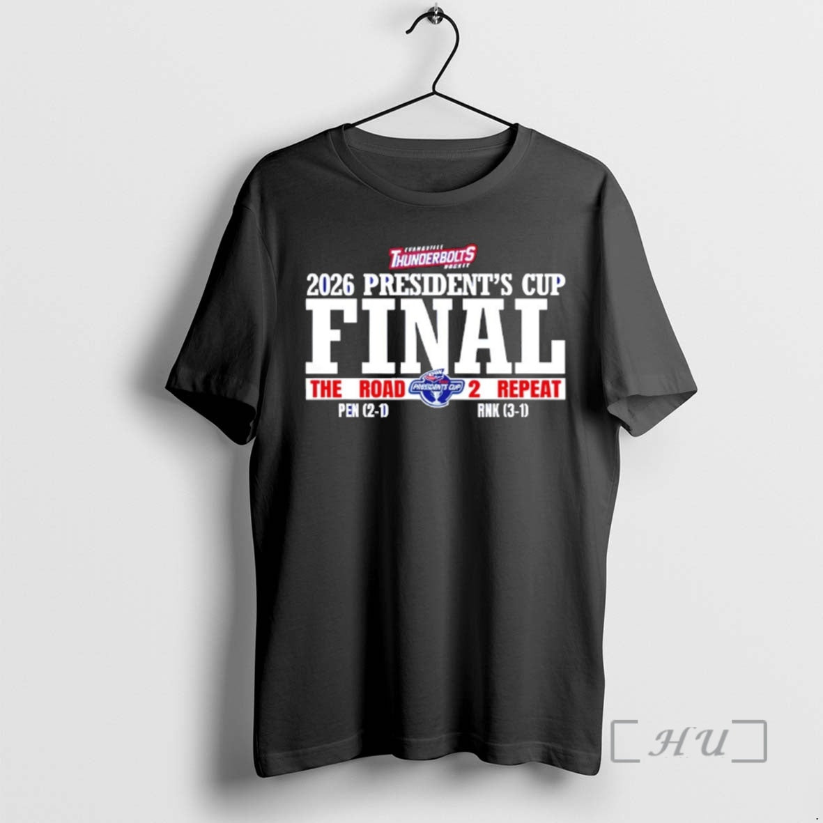 Officials Evansville Thunderbolts Hockey Presidents Cup The Road 2 Repeat 2026 Premium T Shirts Sweater