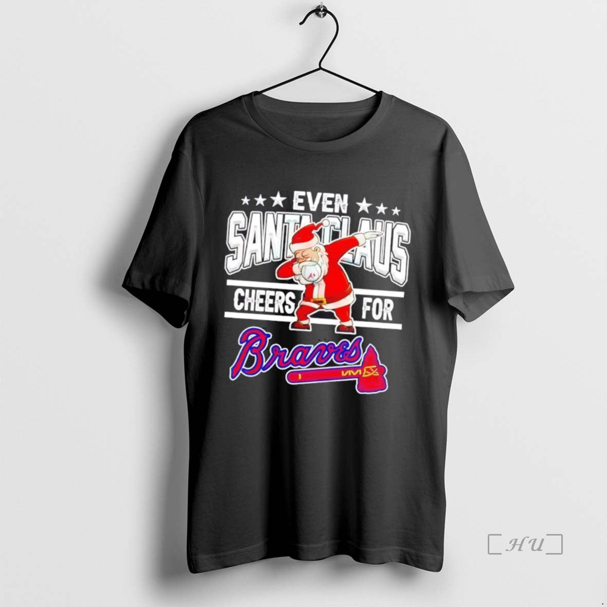 Officials Even Santa Claus Cheers For Atlanta Braves Christmas Shirt Hoodie Sweatshirt | PurePodTees.com