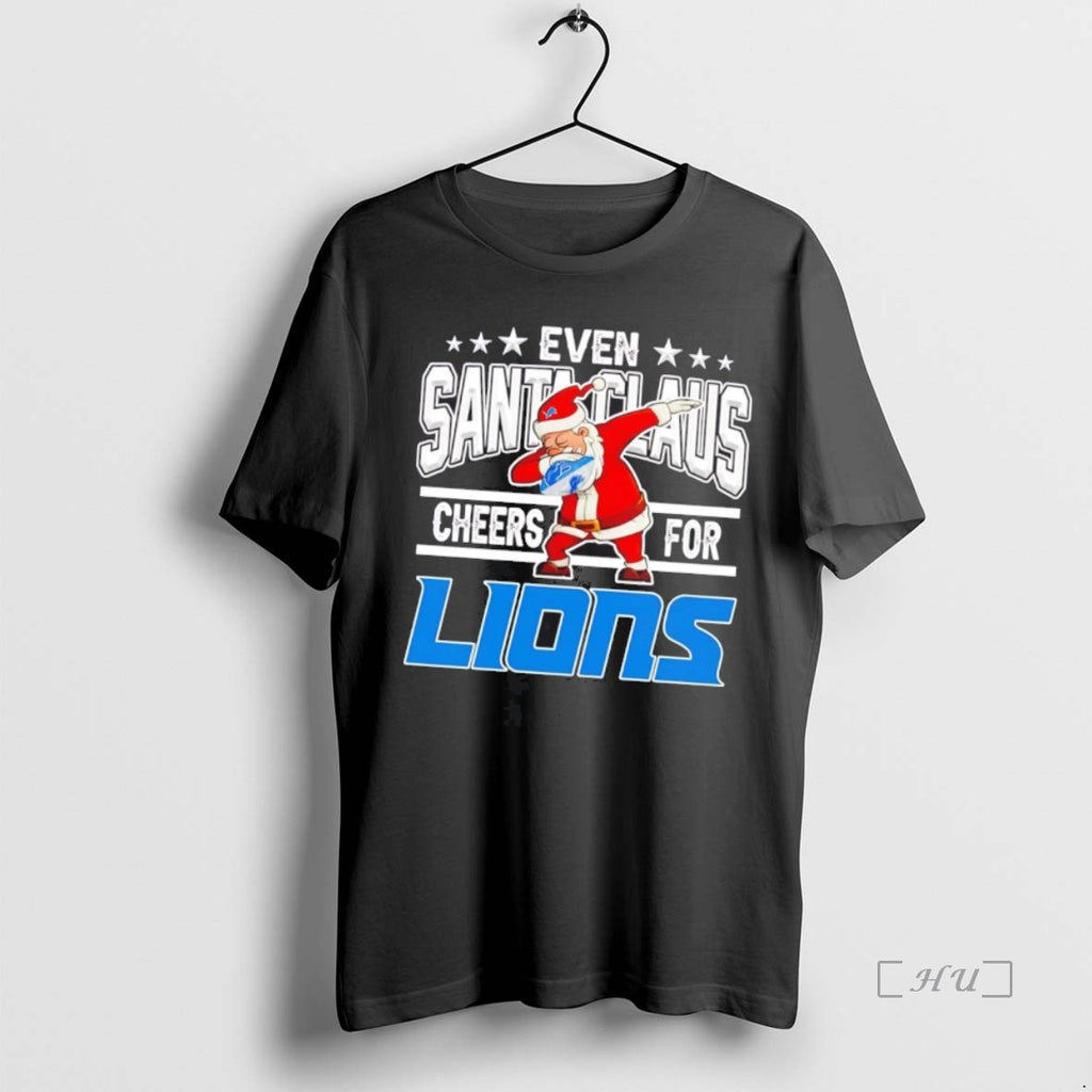 Officials Even Santa Claus Cheers For Detroit Lions Christmas Shirt Hoodie Sweatshirt | PurePodTees.com