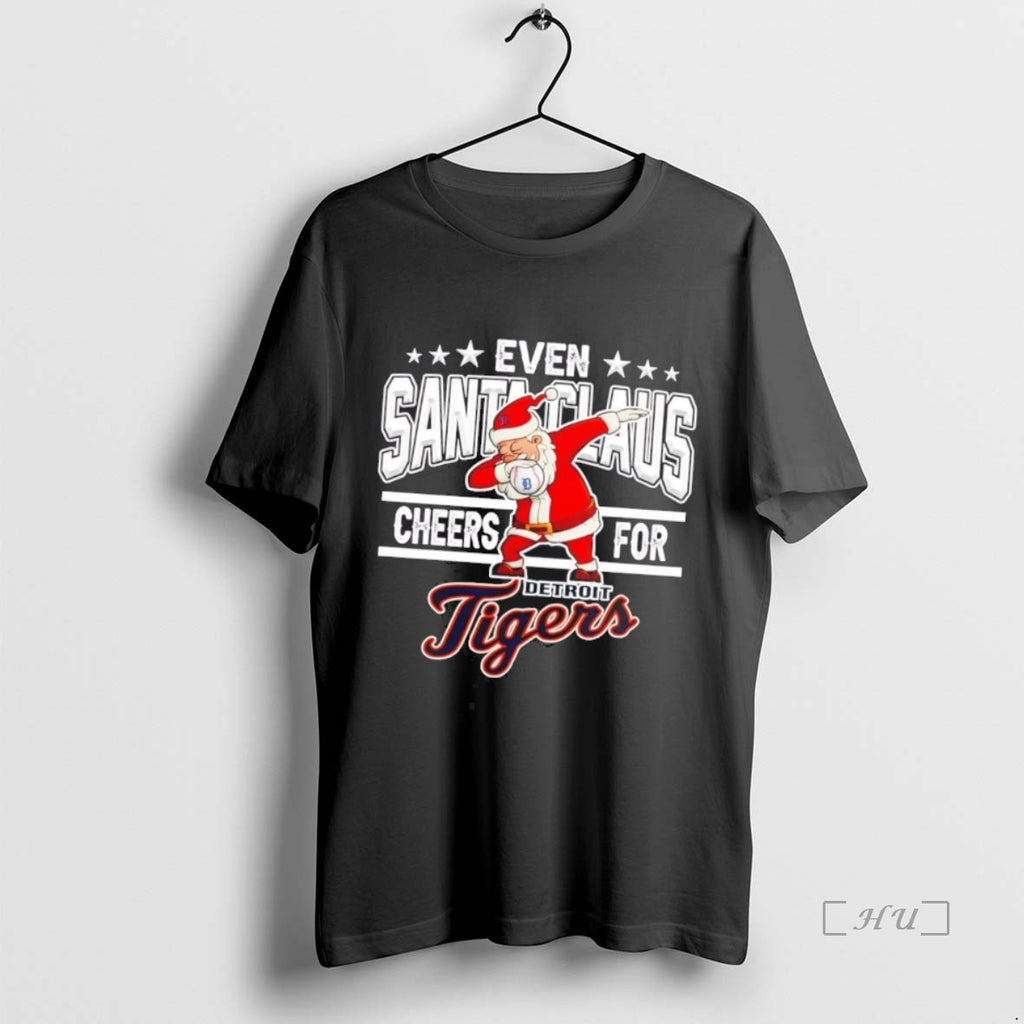 Officials Even Santa Claus Cheers For Detroit Tigers Christmas Shirt Hoodie Sweatshirt | PurePodTees.com