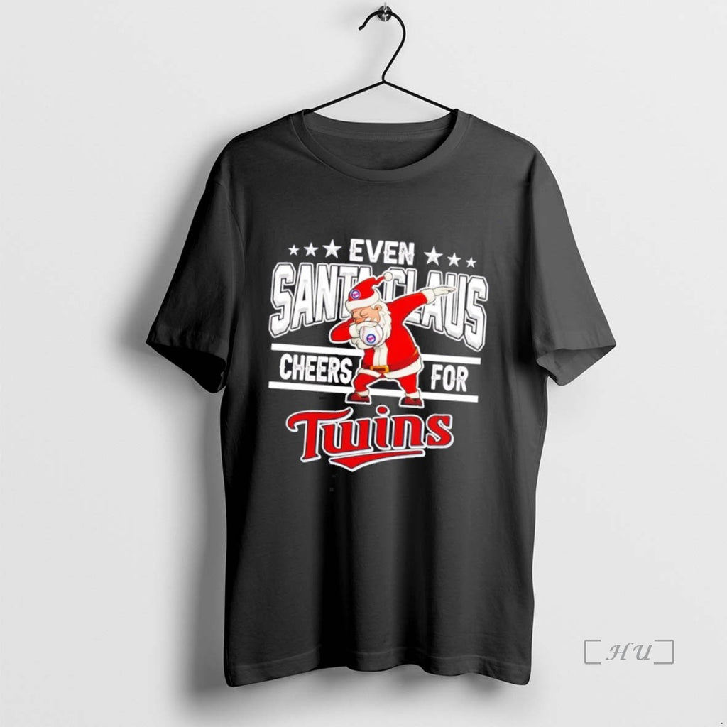 Officials Even Santa Claus Cheers For Minnesota Twins Christmas Shirt Hoodie Sweatshirt | PurePodTees.com