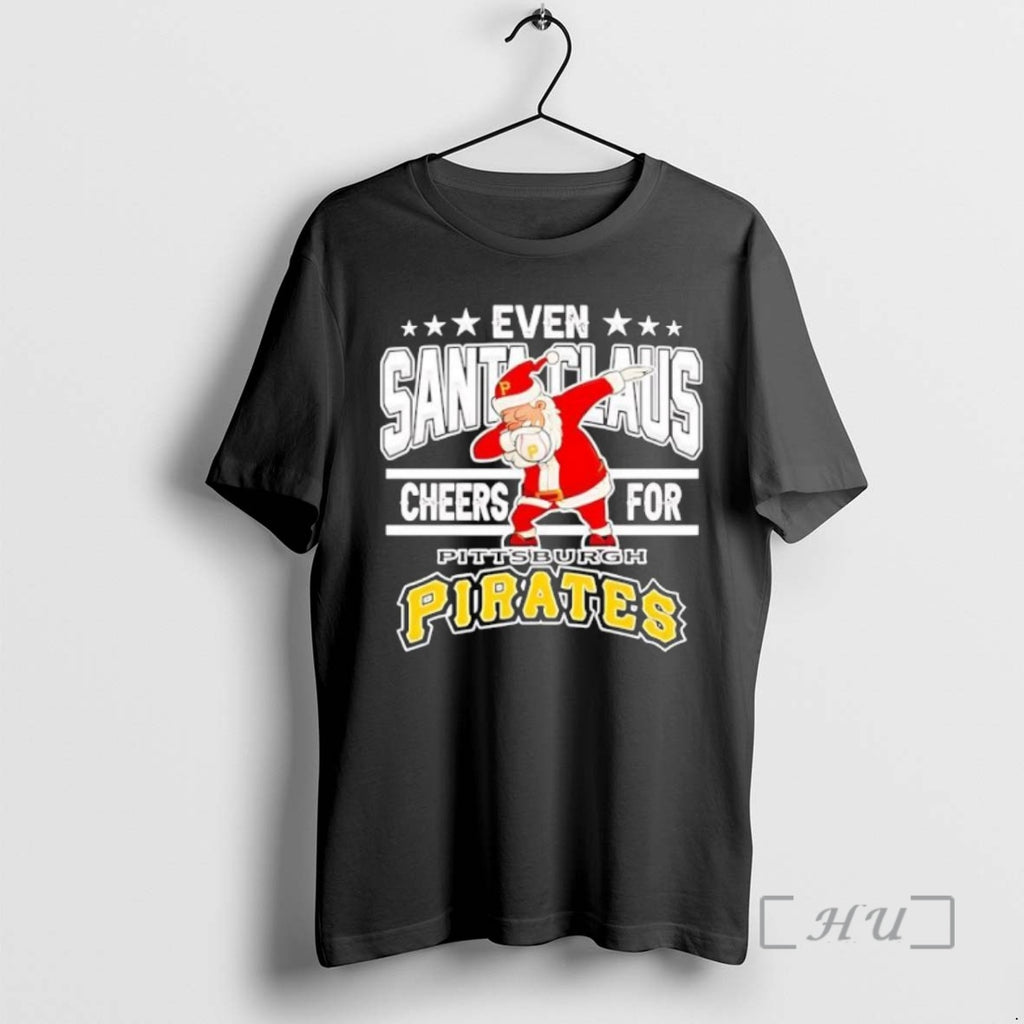 Officials Even Santa Claus Cheers For Pittsburgh Pirates Christmas 2025 Shirt Hoodie Sweatshirt | PurePodTees.com