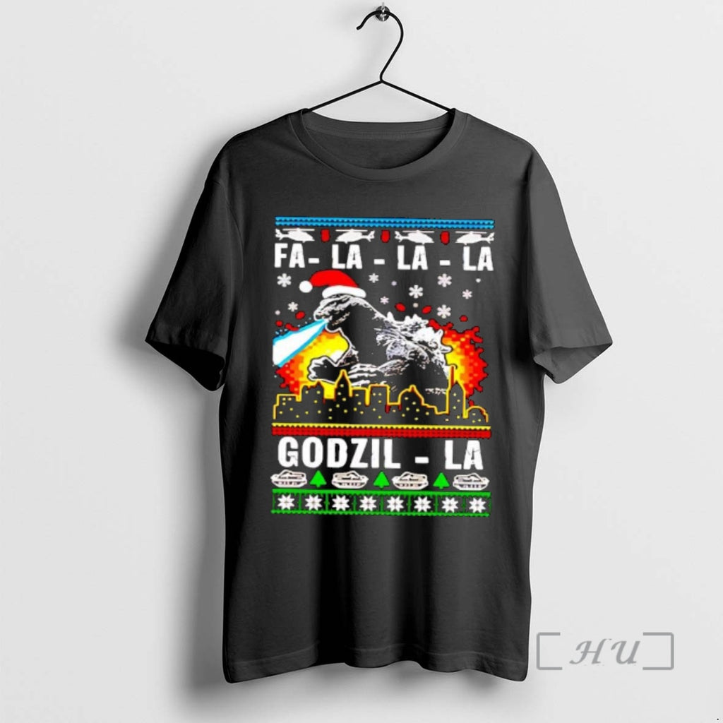 Officials Fa La La La Godzilla Christmas Vintage Shirt Hoodie Sweatshirt | PurePodTees.com