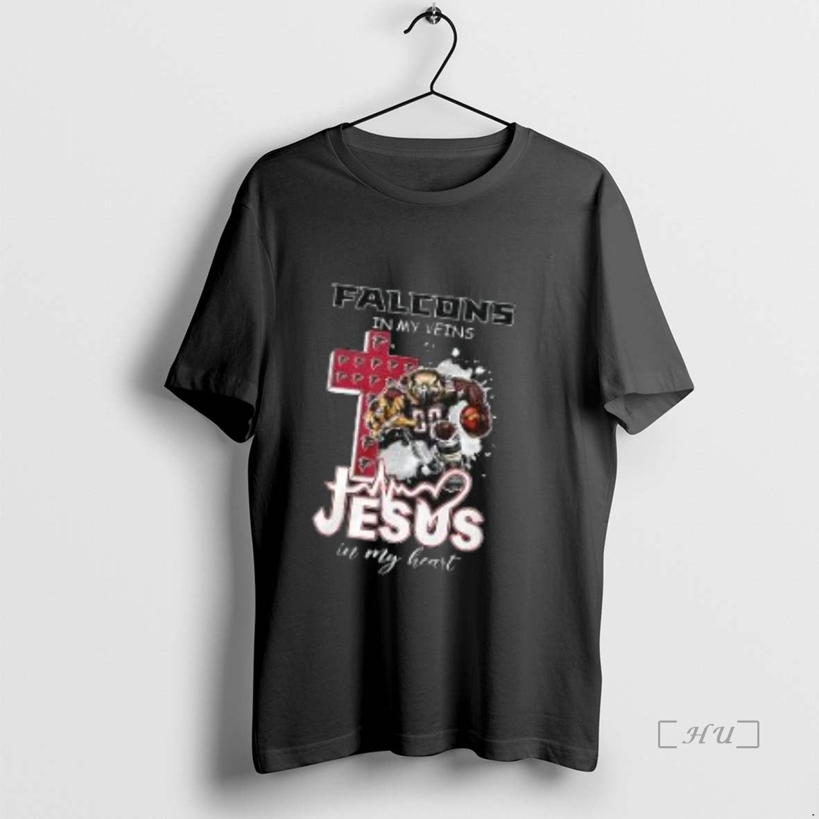 Officials Falcons In My Veins Jesus In My Heart Mascot Shirt Hoodie Sweatshirt | PurePodTees.com