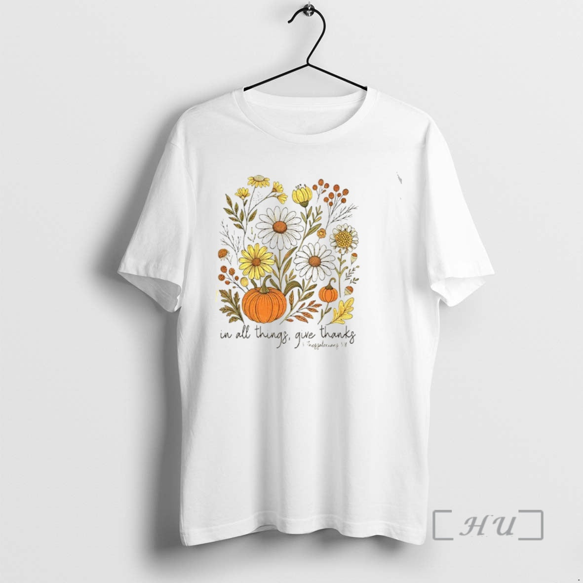 Officials Fall Floral Christian Give Thanks Boho Thanksgiving Bible Verse Shirt Hoodie Sweatshirt | PurePodTees.com