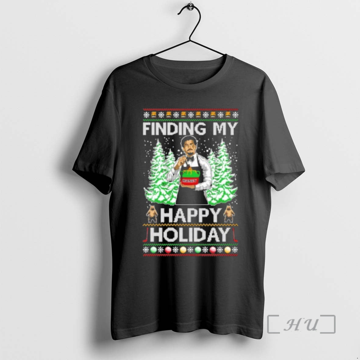 Officials Finding My Happy Holiday Ugly Christmas Sweat Shirt Hoodie Sweatshirt | PurePodTees.com