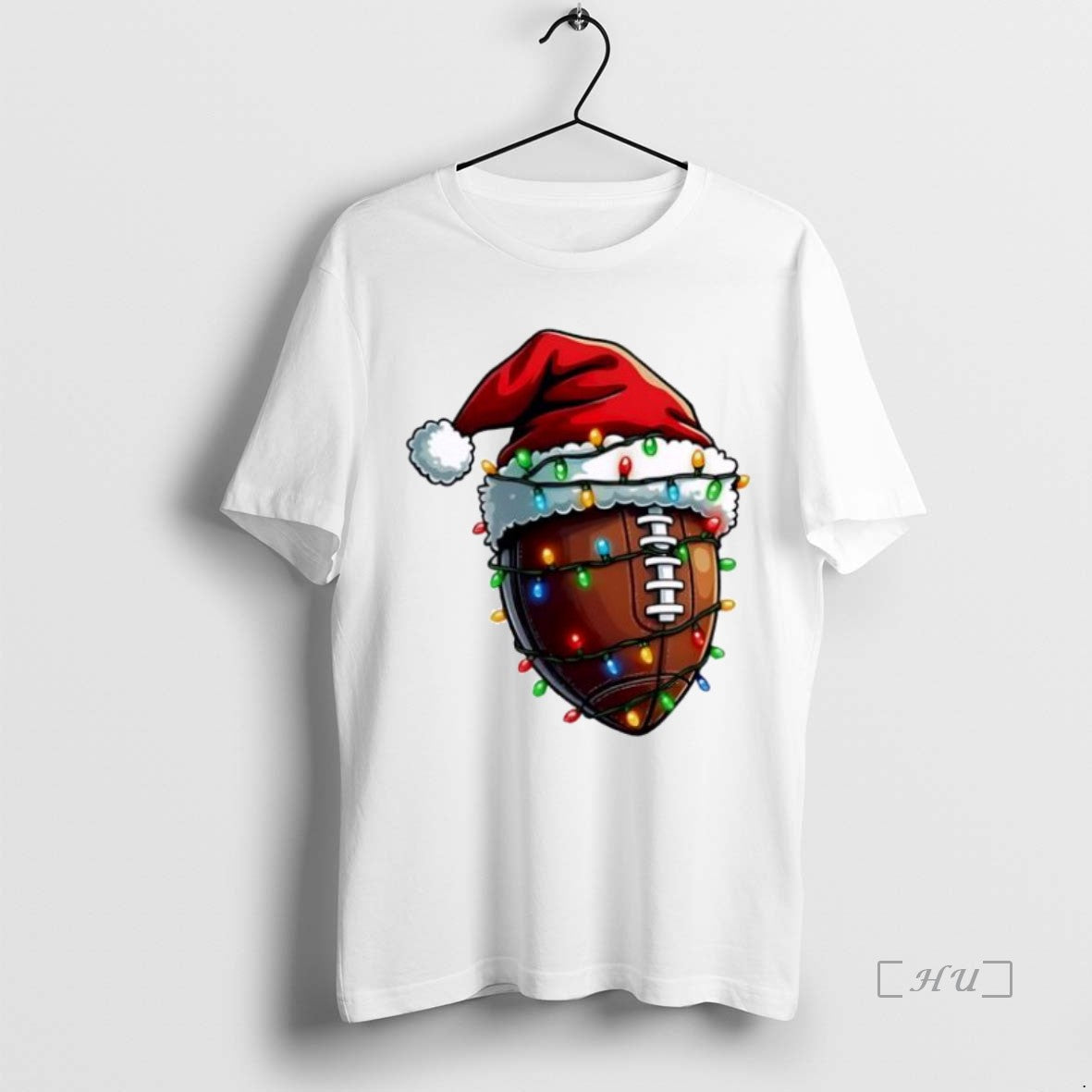Officials Football Xmas Hat Santa Lights Personalized Ornaments White Shirt Hoodie Sweatshirt | PurePodTees.com