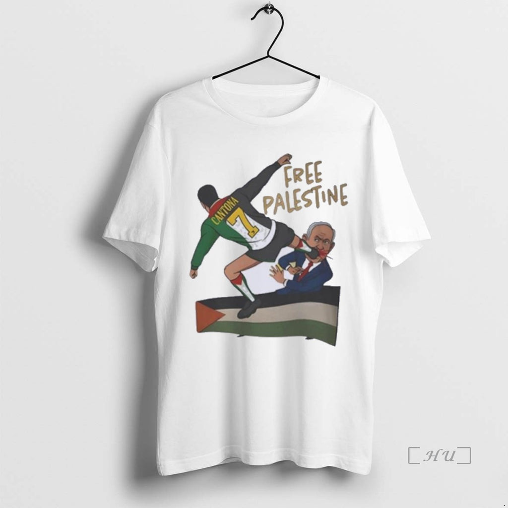 Officials Free Palestine Eric Cantona Kung Fu Kick Shirt Hoodie Sweatshirt | PurePodTees.com