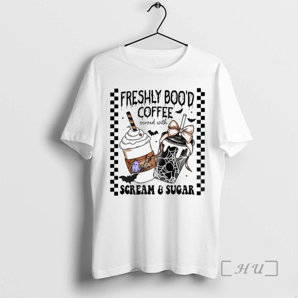 Officials Freshly Bood Coffee Served With Scream And Sugar Halloween T Shirt Sweater