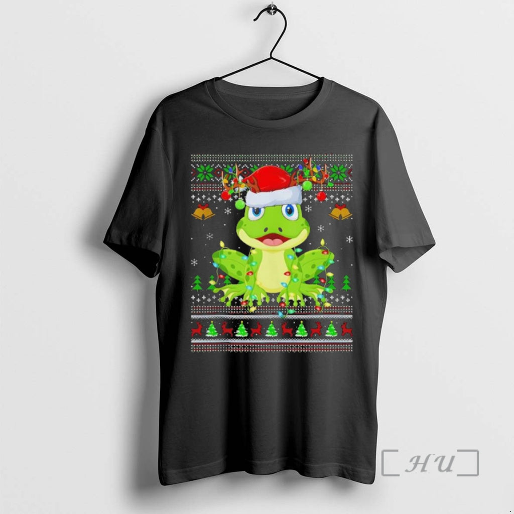 Officials Frog Hat Santa Ugly Christmas Black Shirt Hoodie Sweatshirt | PurePodTees.com