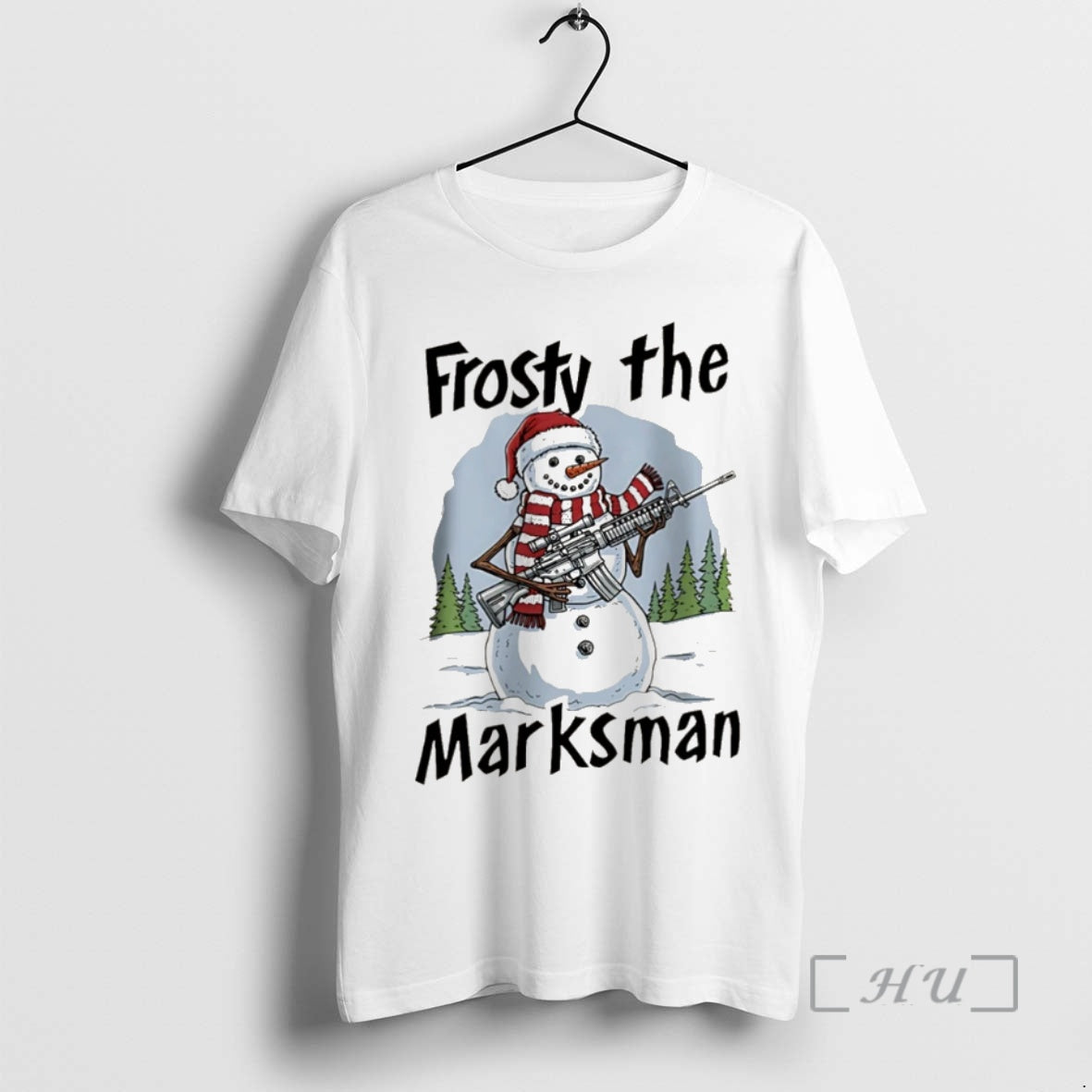 Officials Frosty The Marksman Snowman With Gun Christmas Christmas Shirt Hoodie Sweatshirt | PurePodTees.com
