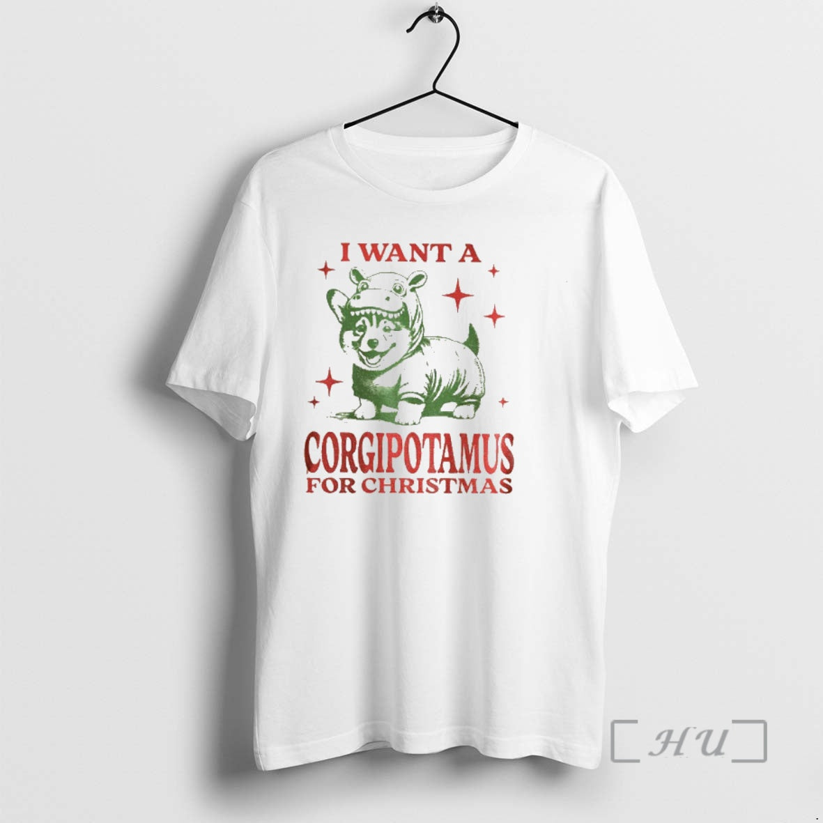 Officials Funny Corgi Christmas I Want A Corgipotamus For Christmas Shirt Hoodie Sweatshirt | PurePodTees.com