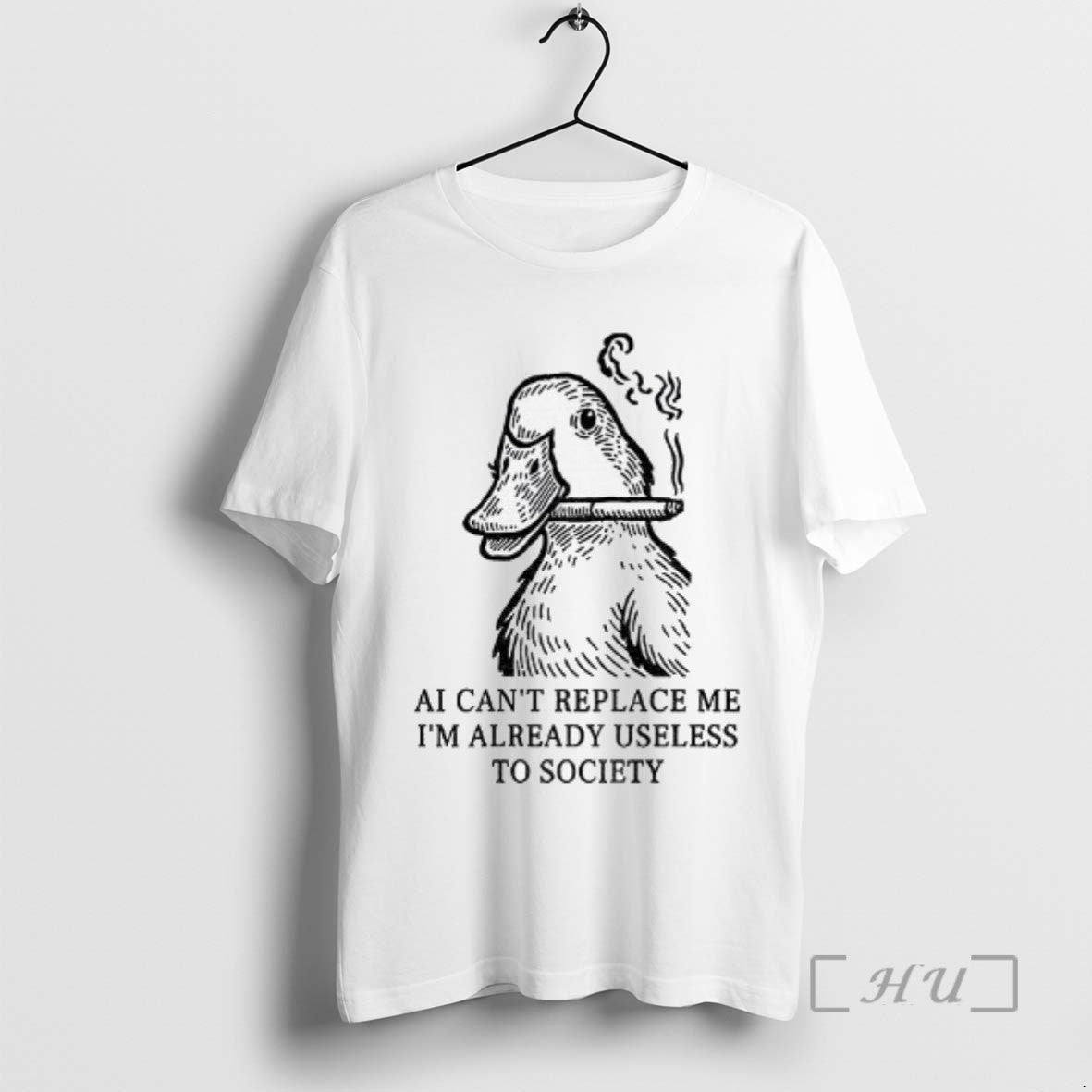 Officials Funny Smoking Duck Ai Cant Replace Me Im Already Useless To Society Shirt Hoodie Sweatshirt | PurePodTees.com
