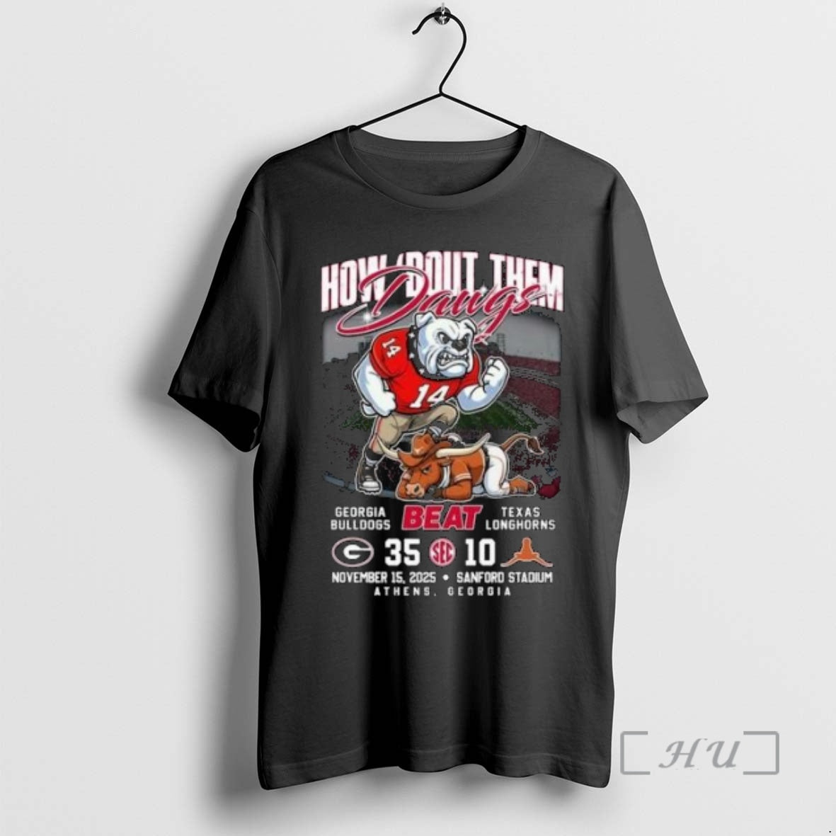 Officials Georgia Bulldogs Beat Texas Am How Bout Them Dawgs November 15 2025 Circle Black Shirt Hoodie Sweatshirt
