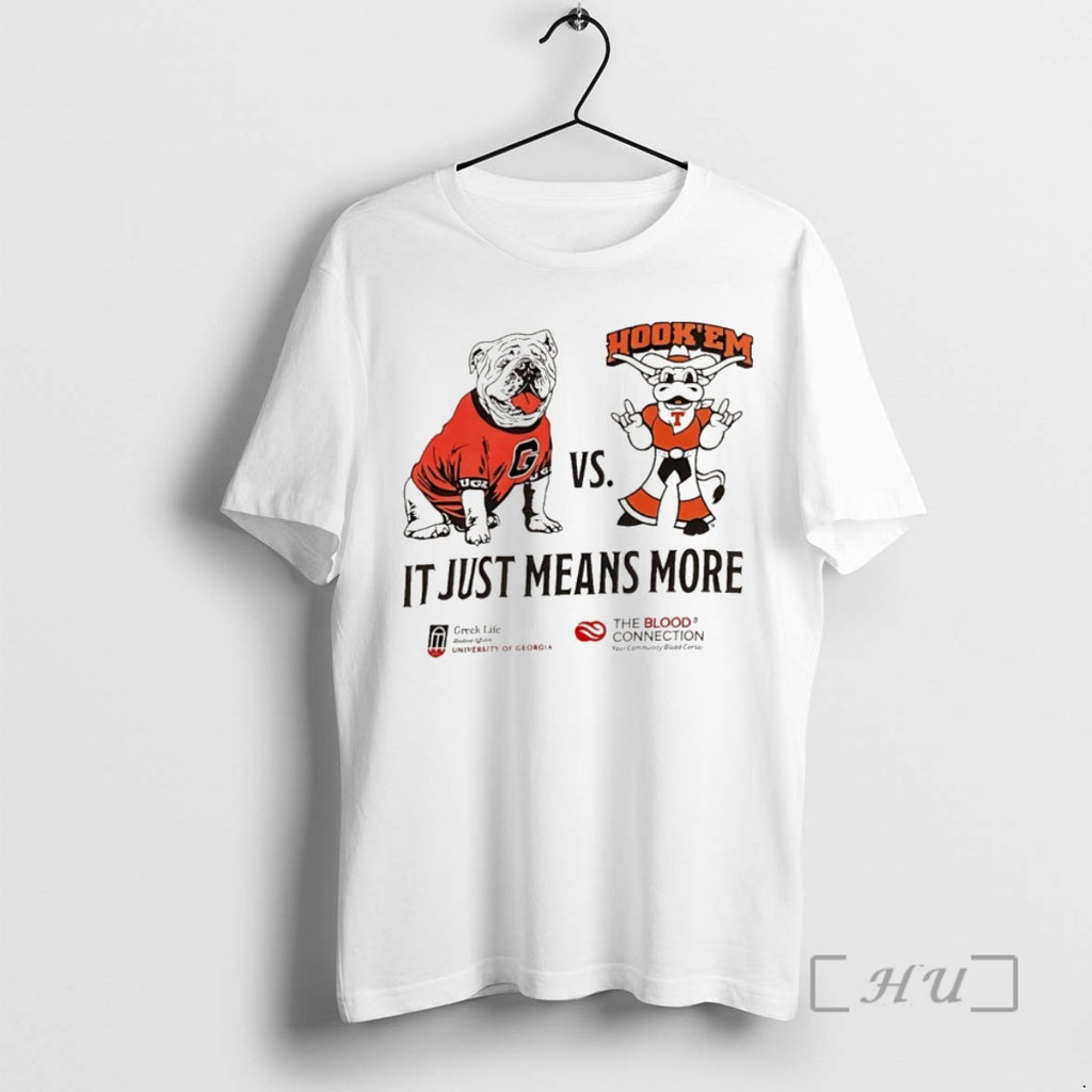 Officials Georgia Bulldogs Vs Texas Longhorns It Just Means More Mascot Christmas Shirt Hoodie Sweatshirt | PurePodTees.com