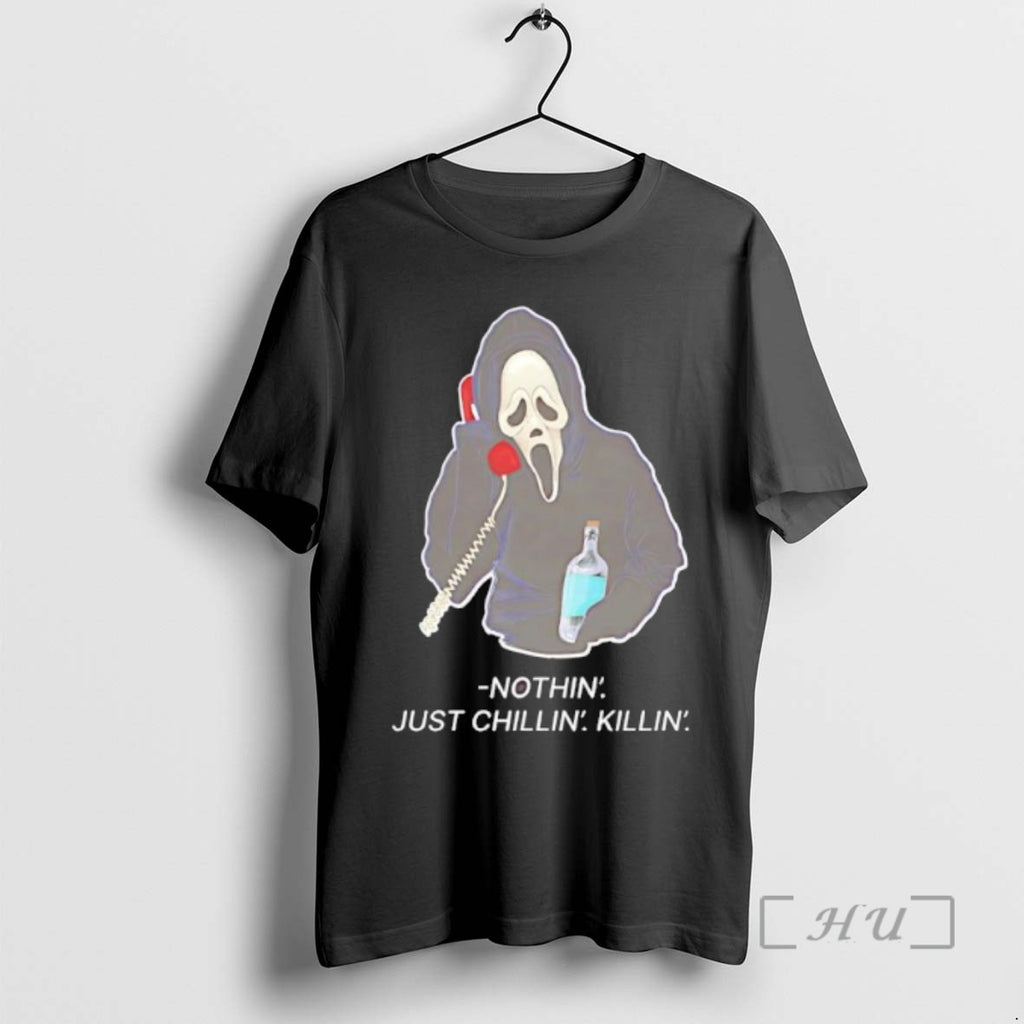 Officials Ghostface Nothin Just Chillin Killin Halloween T Shirt Sweater