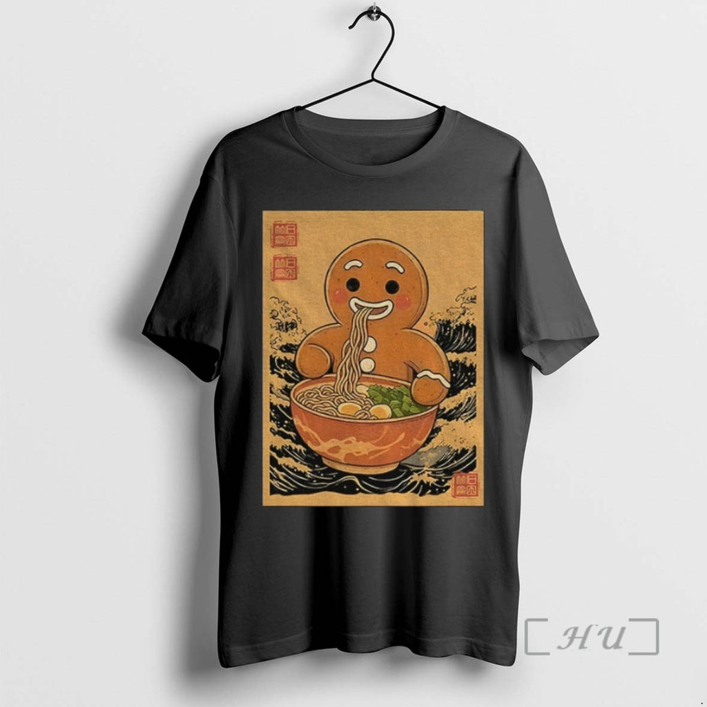 Officials Gingerbread Man Eating Ramen Japan Christmas T Shirt Sweater