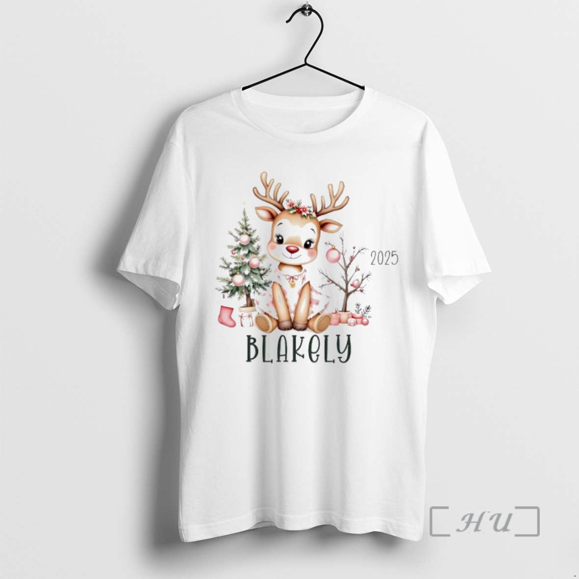 Officials Girl Reindeer Cute Merry Christmas 2025 Personalized Ornaments White Shirt Hoodie Sweatshirt | PurePodTees.com