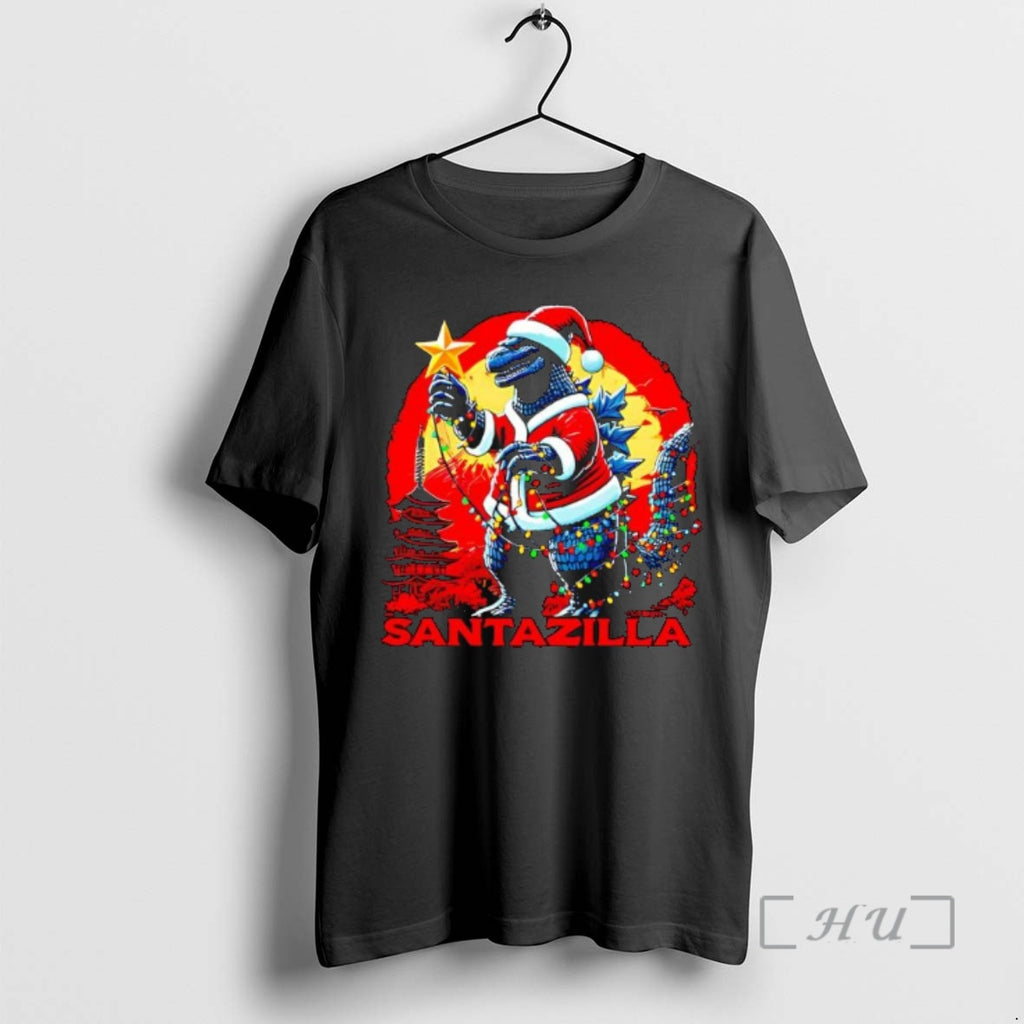 Officials Godzilla Ramen Kaiju Santazilla Christmas Shirt Hoodie Sweatshirt | PurePodTees.com