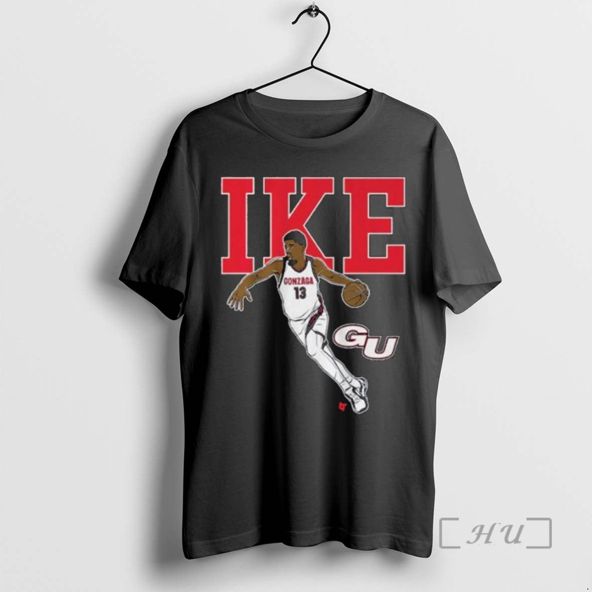 Officials Gonzaga Basketball Graham Ike Name Pose Circle Black Shirt Hoodie Sweatshirt | PurePodTees.com