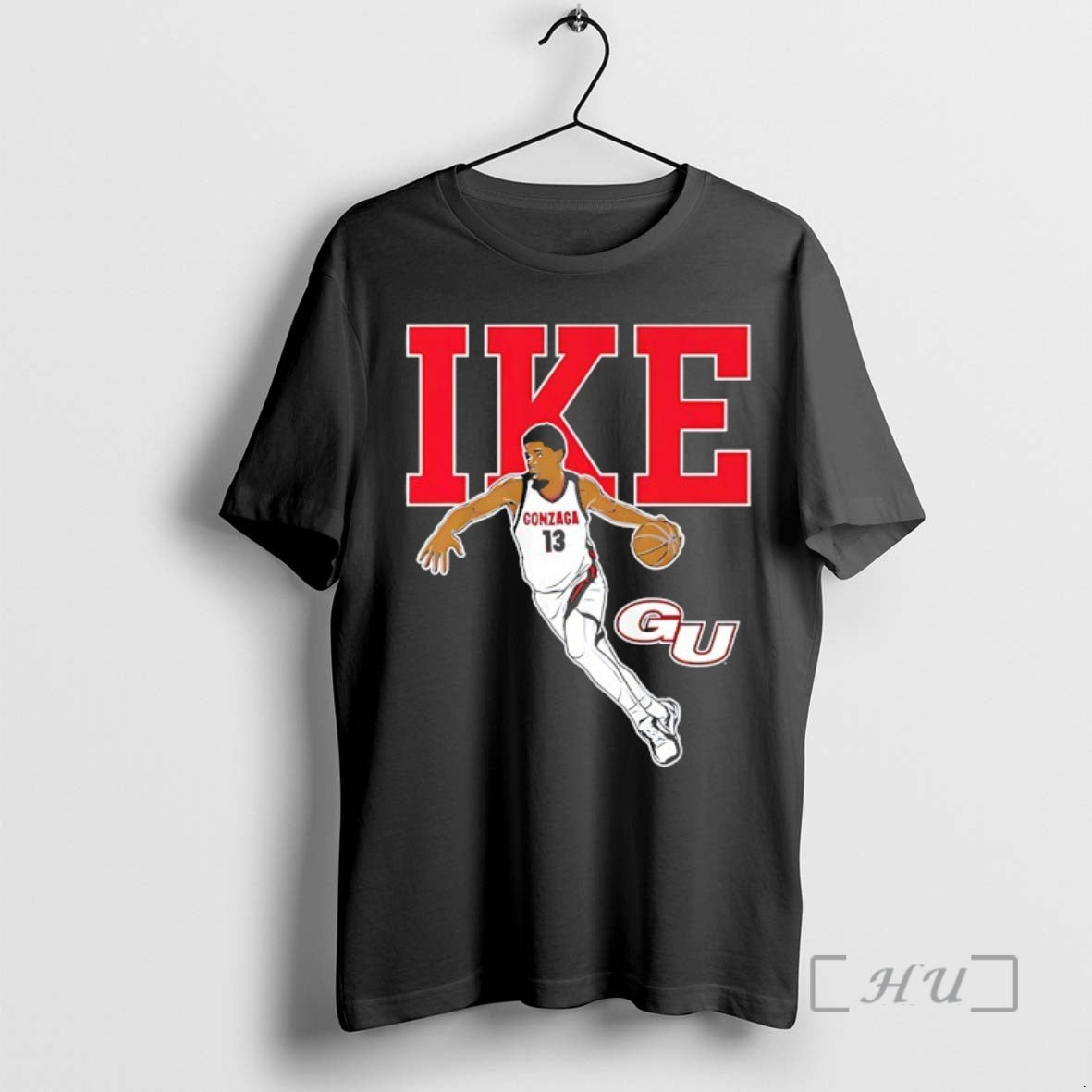 Officials Gonzaga Bulldogs Basketball Graham Ike 13 Pose Shirt Hoodie Sweatshirt | PurePodTees.com