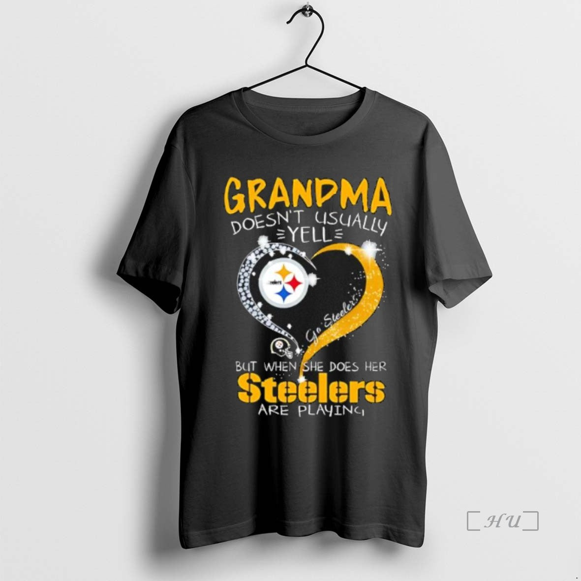 Officials Grandma Doesnt Usually Yell But When She Does Her Steelers Are Playing Black Premium Shirt Hoodie Sweatshirt