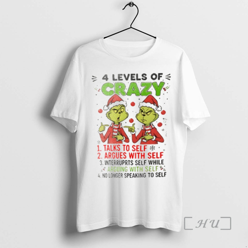 Officials Grinch 4 Levels Of Crazy Talks To Self Argues With Self Christmas 2025 Premium Shirt Hoodie Sweatshirt