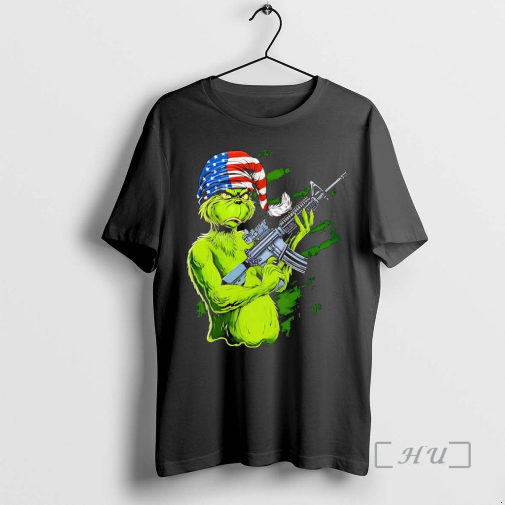 Officials Grinch American Flag Bandana Ar 15 Mean One Shirt Hoodie Sweatshirt | PurePodTees.com