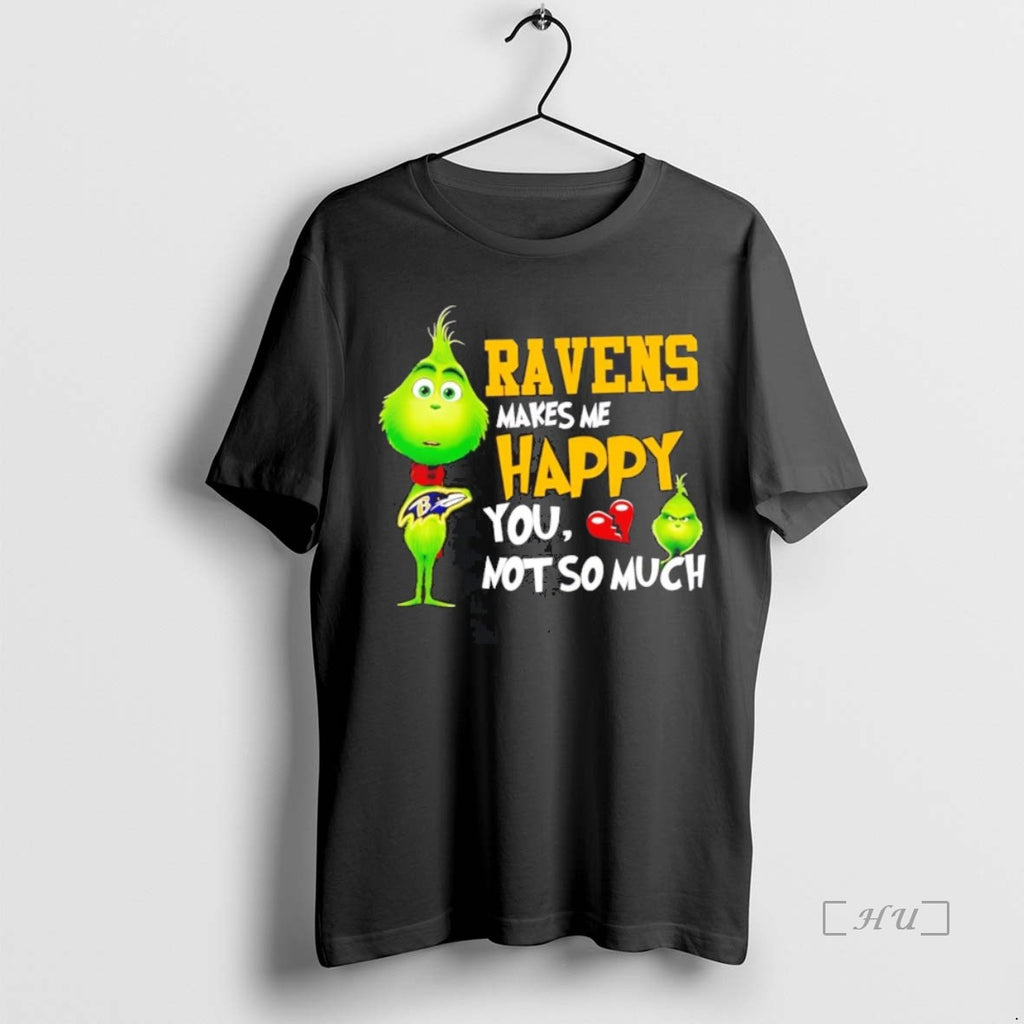 Officials Grinch Baltimore Ravens Makes Me Happy You Not So Much Christmas Premium T Shirts Hoodie Sweatshirt
