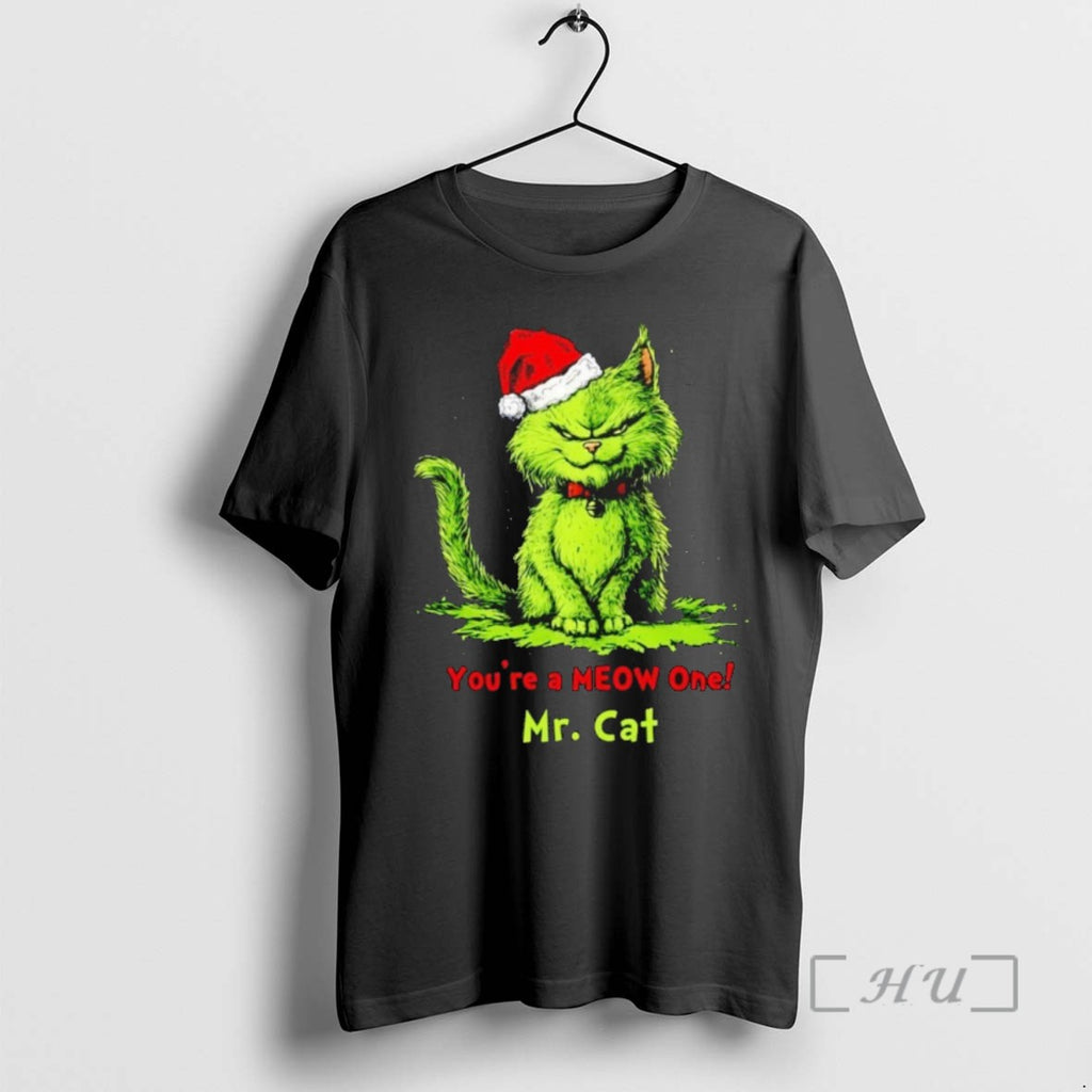Officials Grinch Cat Youre A Meow One Mr Cat Christmas T Shirt Sweater